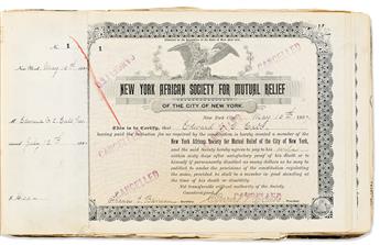 (FRATERNAL.) Record books of the New York African Society for Mutual Relief.